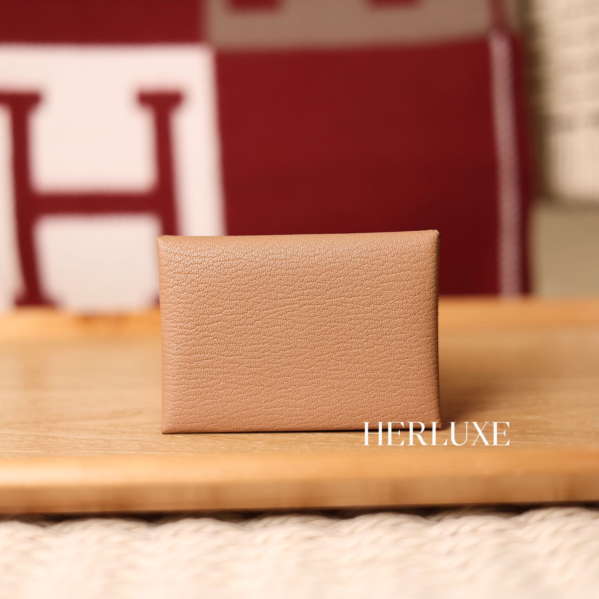 Calvi duo card holder 0M chai/X9 mauve sylvestre chevre