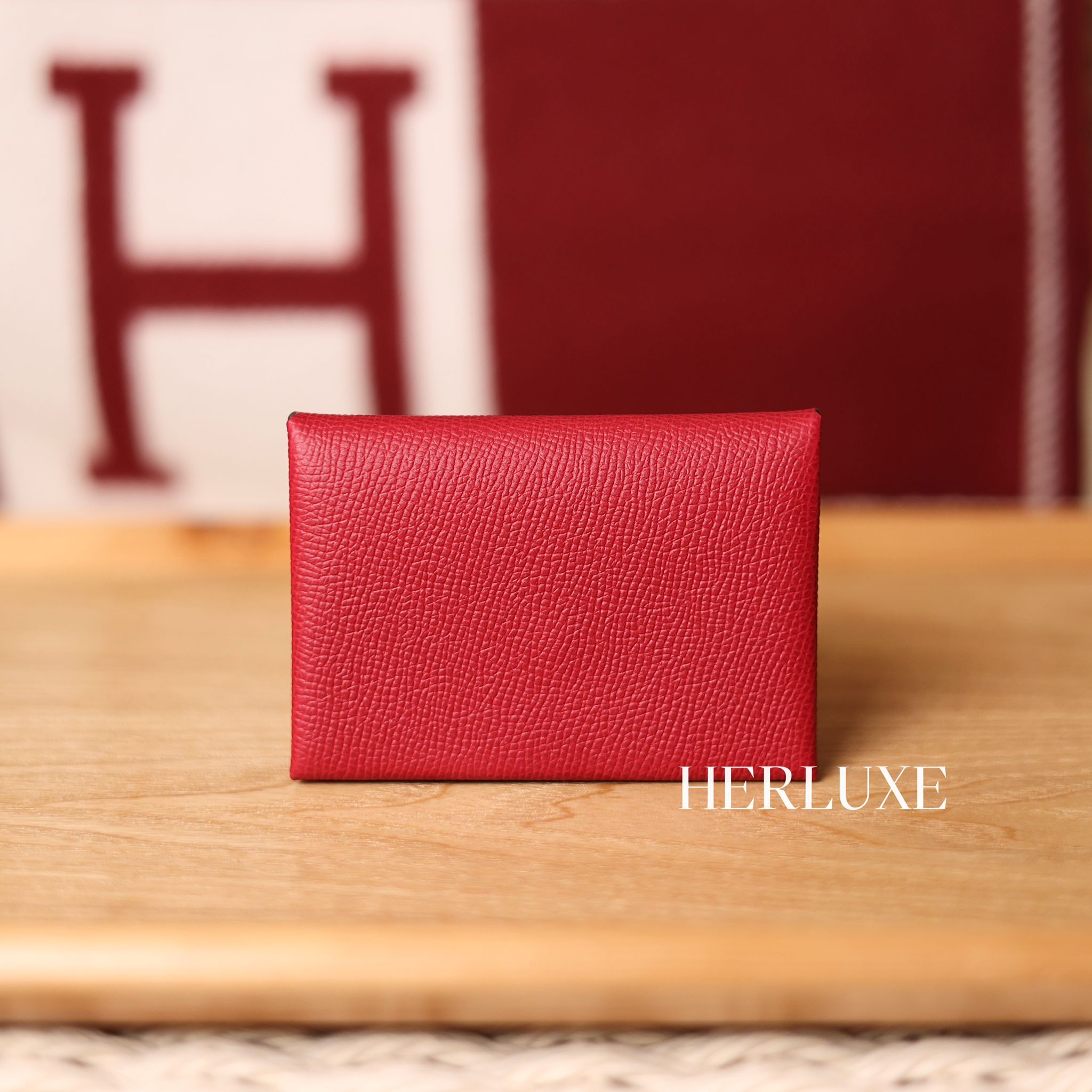 Calvi duo card holder L3 rose pourpre epsom