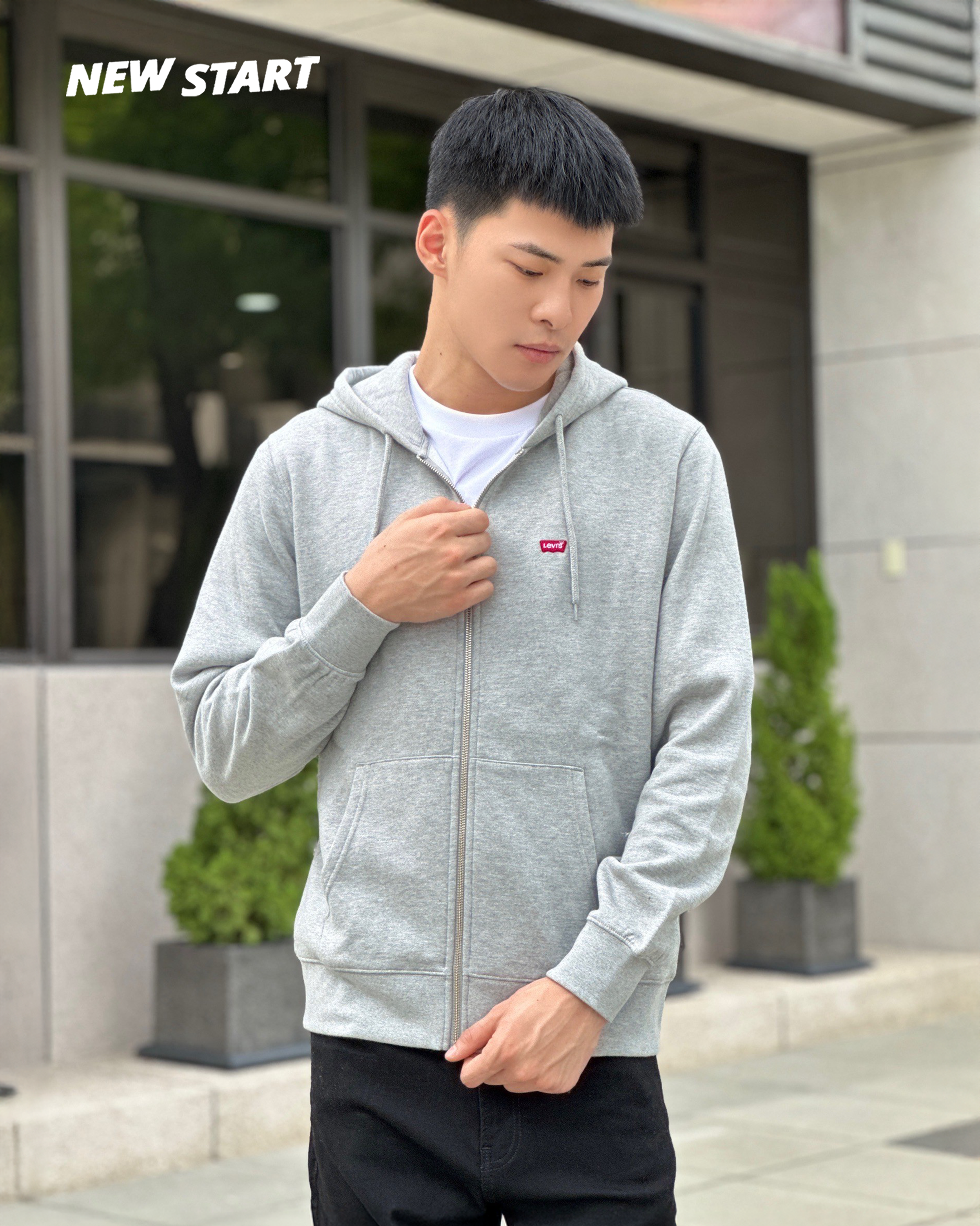 Levis 素面 小Logo 連帽外套