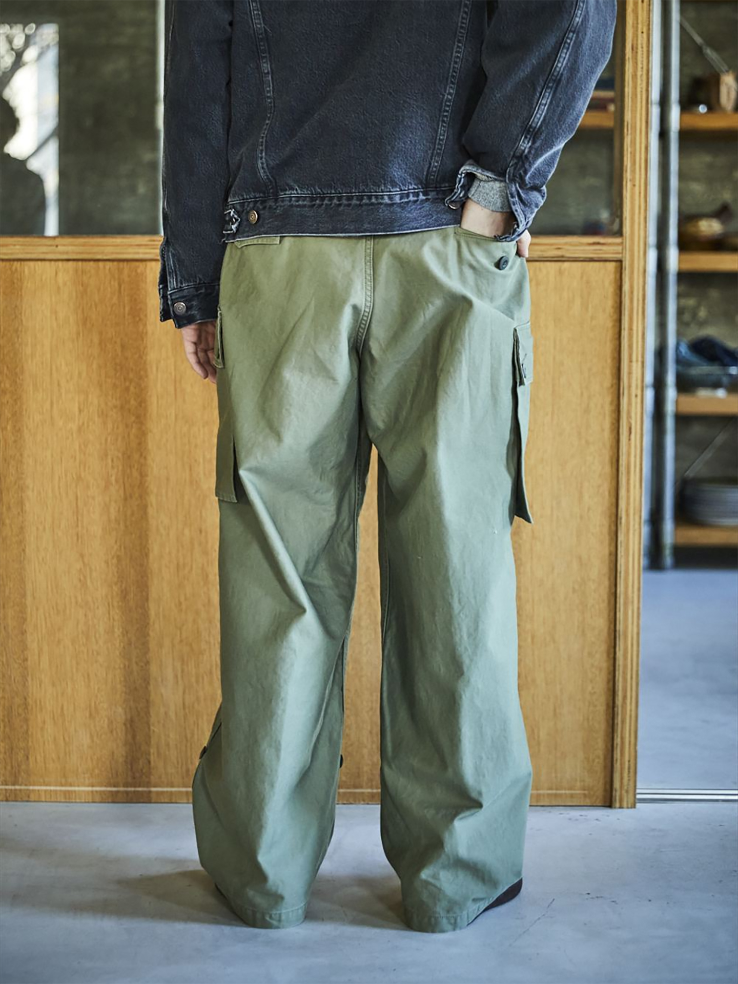 orSlow Wide Fit Cargo Pants (Army Green)