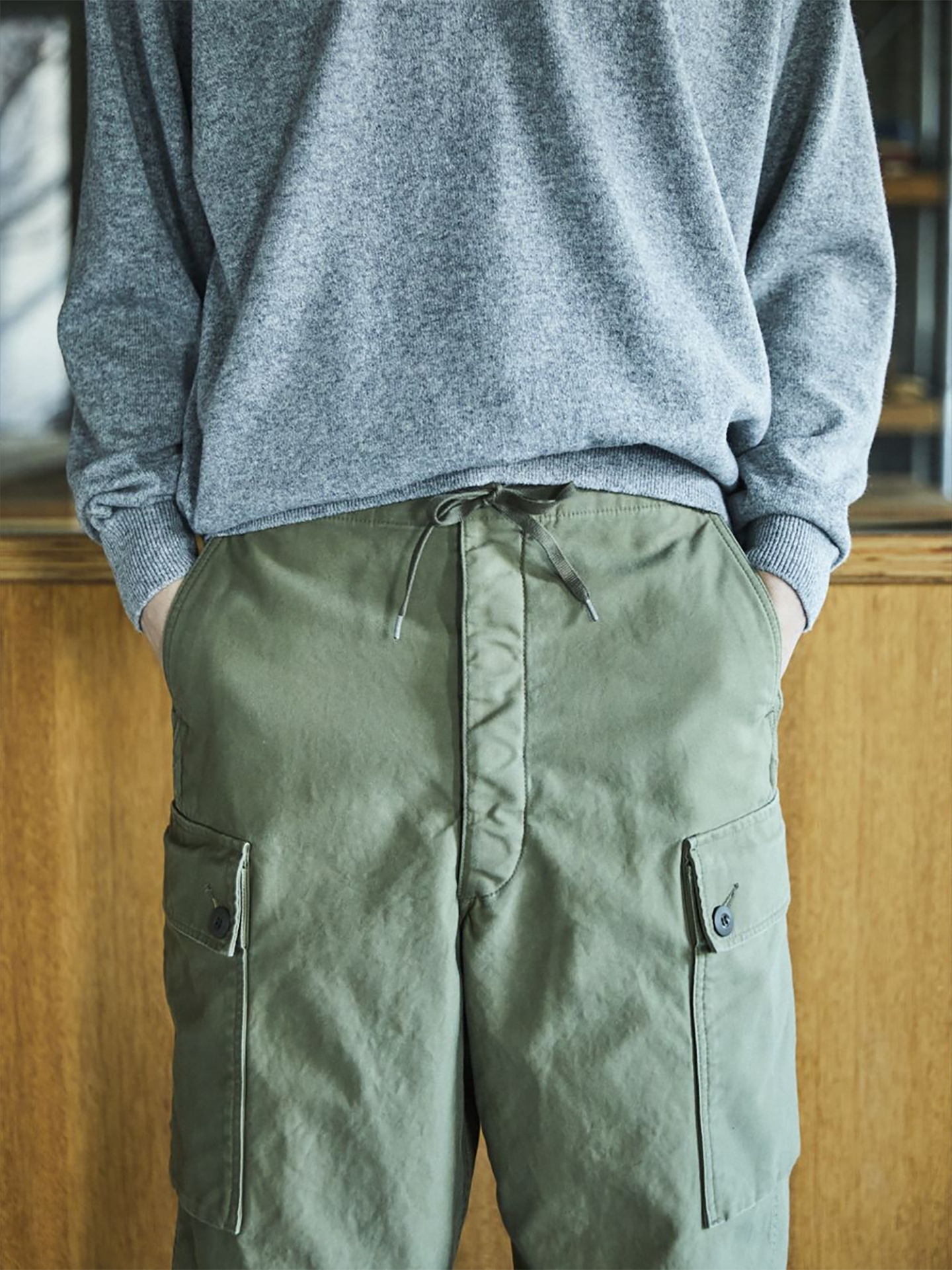 orSlow Wide Fit Cargo Pants (Army Green)