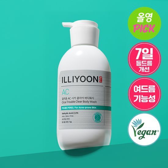《olive young 連線》ILLIYOON Cica Acne Clear Body Wash 400mL+50ml