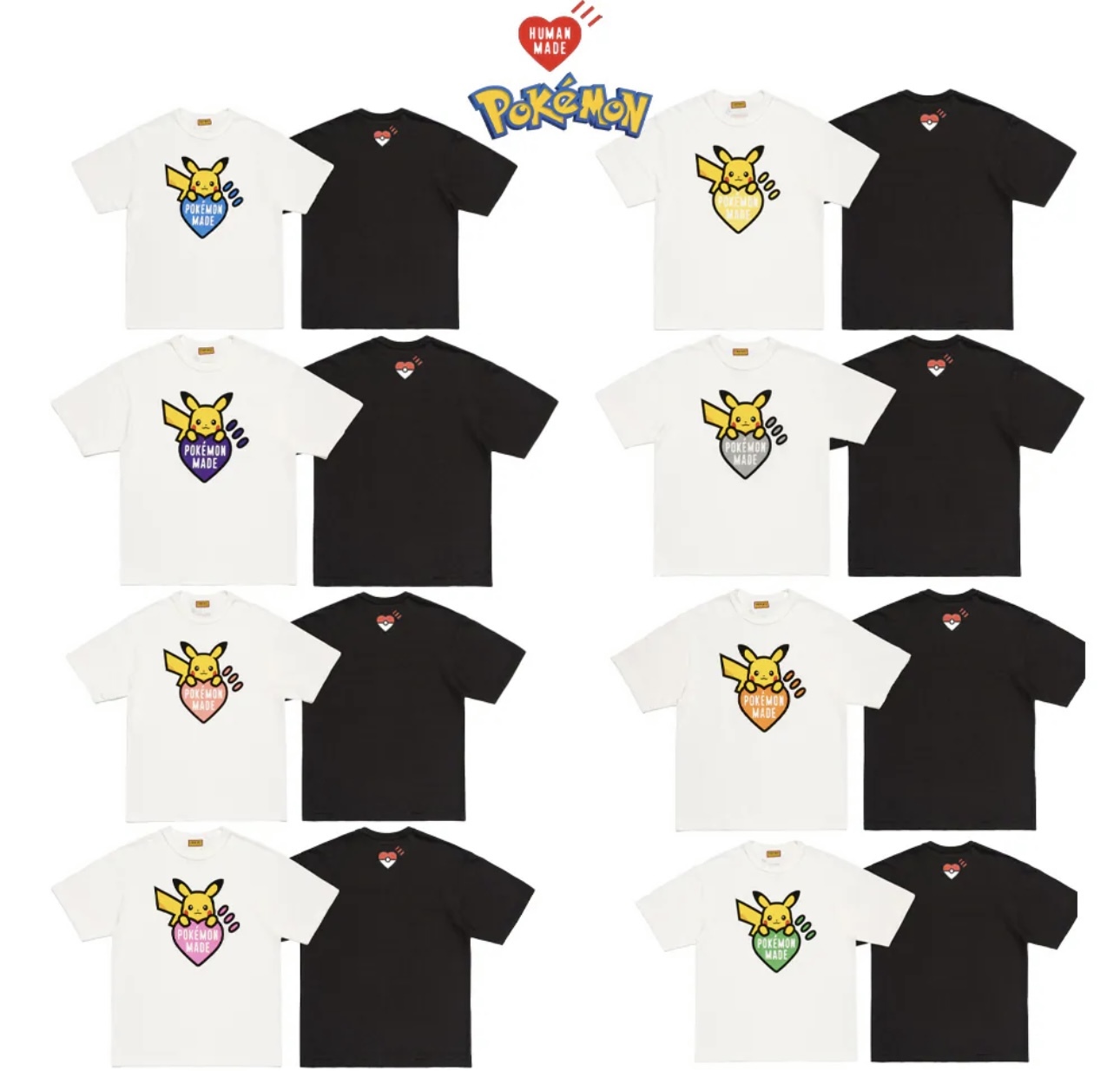 Human Made x Pokemon Pikachu Heart Tee