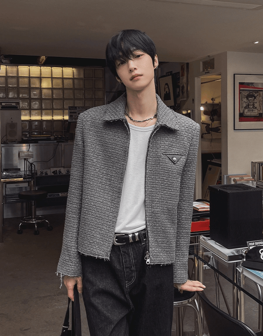 Drab 粗花呢短款夾克