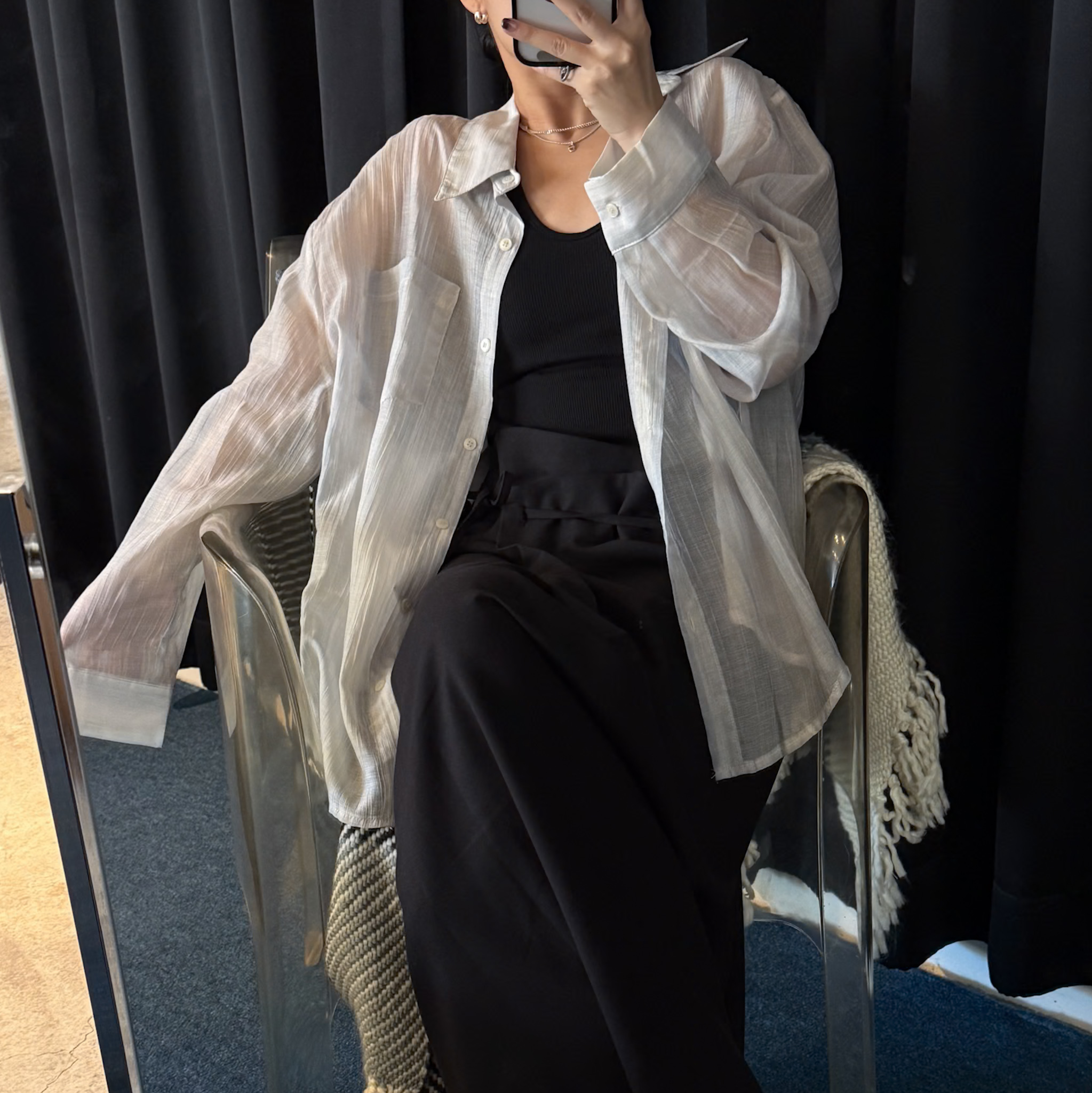 O29入秋要有的漂亮混色襯(藍)