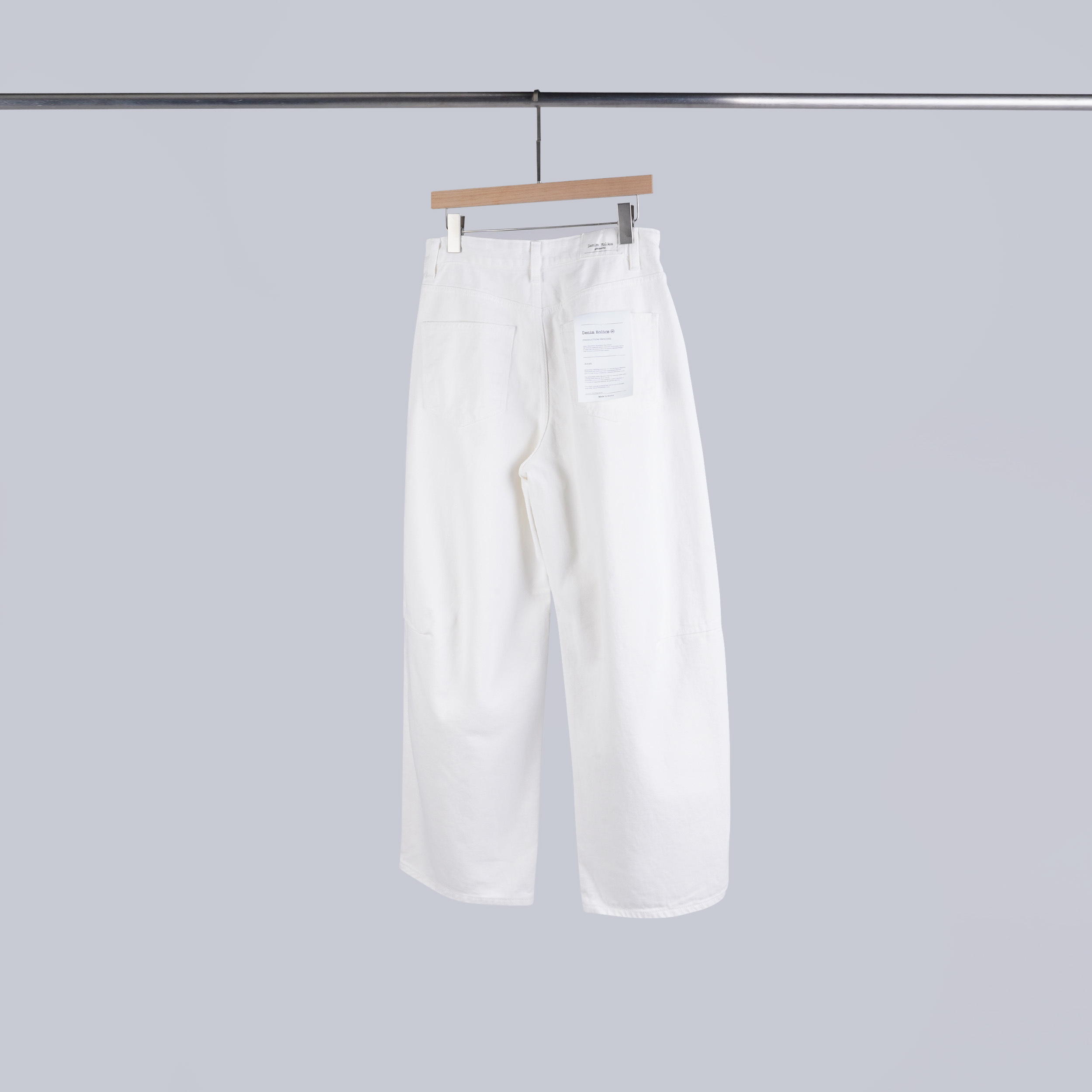 質感拼接牛仔寬褲 | S-M | 百搭白