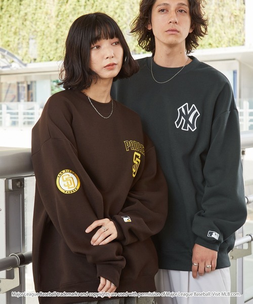 日本🇯🇵連線 MONO-MART x MLB 加厚版!!LOGO隊徽刺繡長袖大學T 隊徽 刺繡 長袖 寬鬆 落肩 oversized 8款(任買兩件711免運)/預購