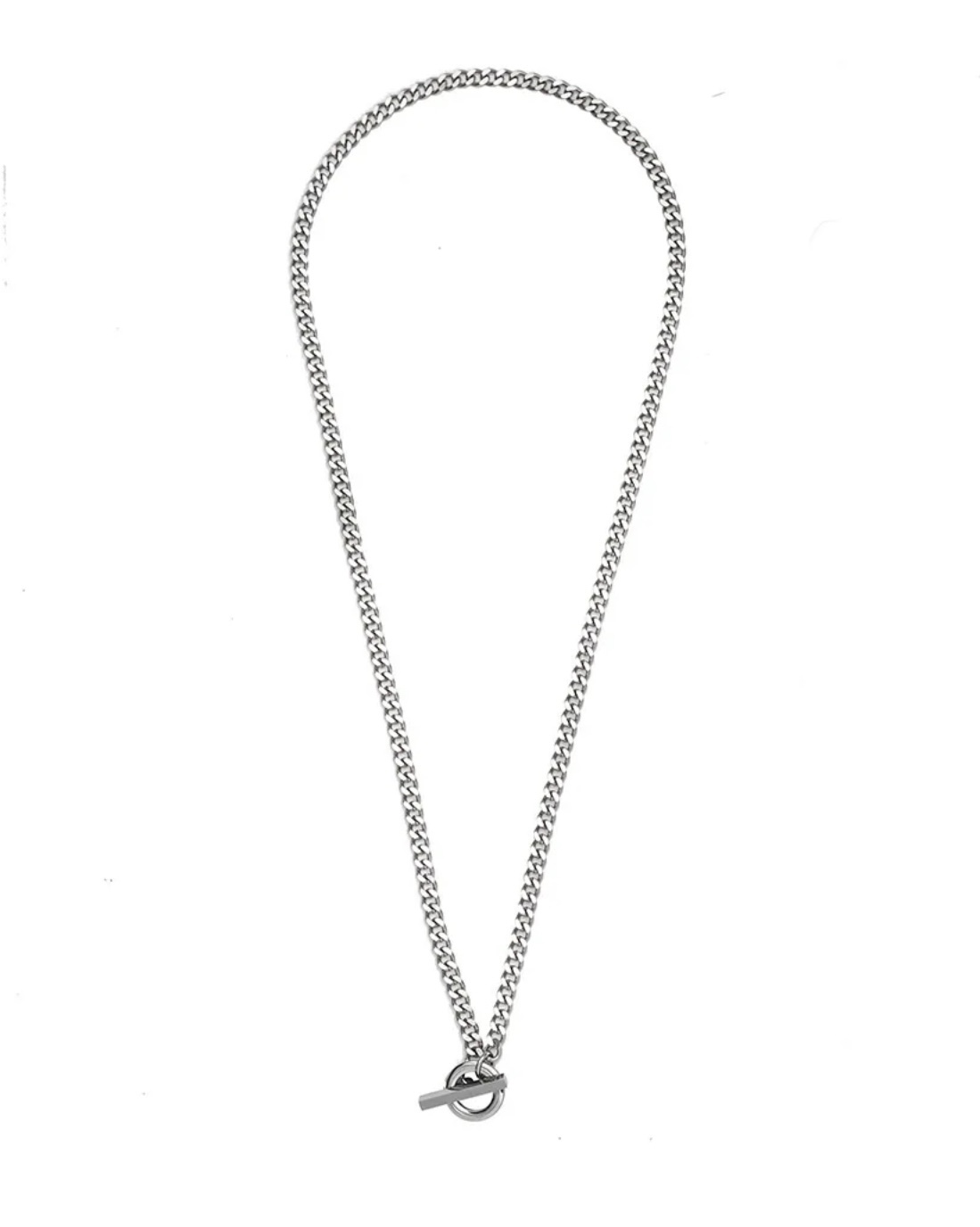 RECVOERY 3MM細扁項鍊 (銀色)