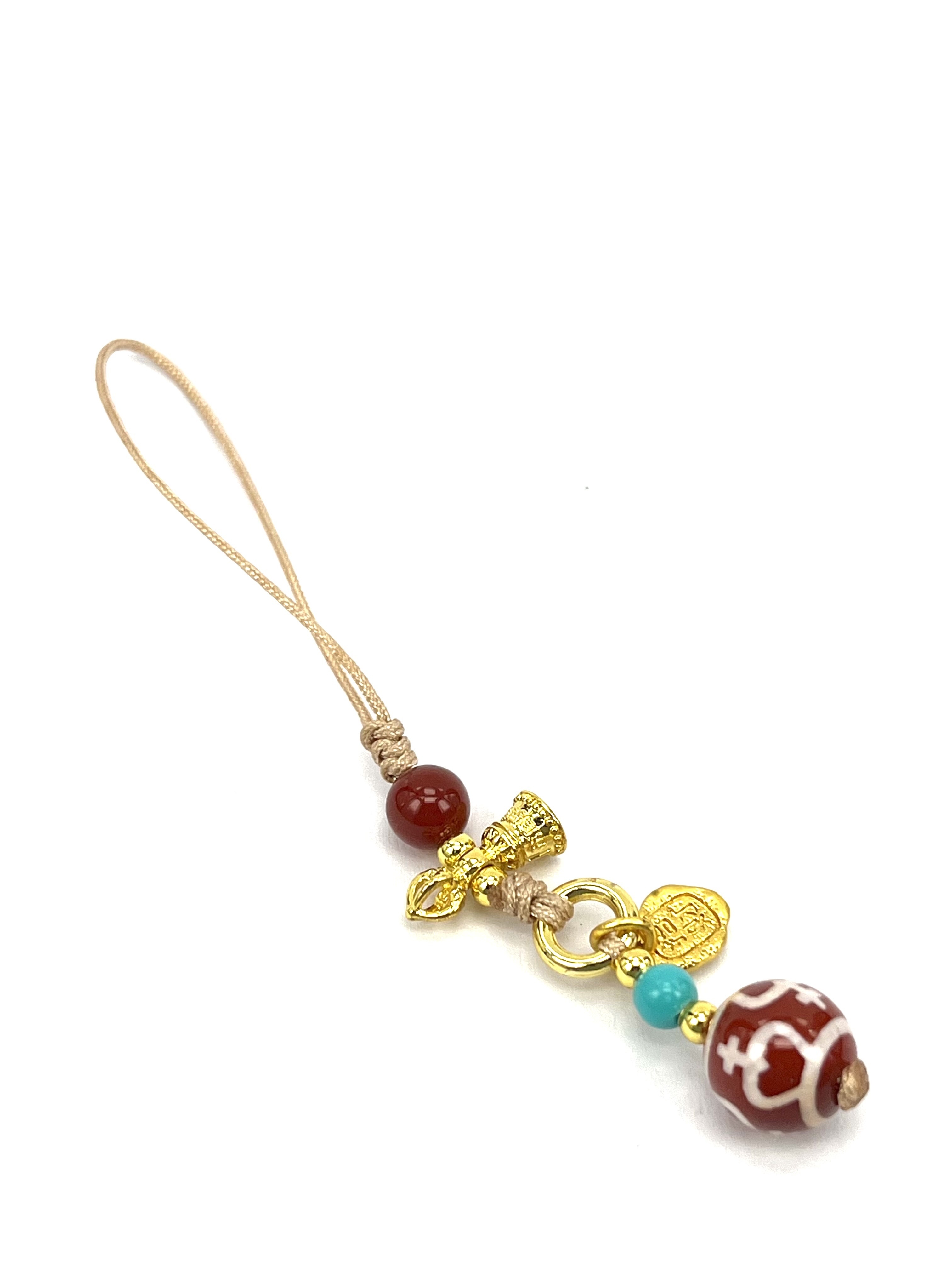 (預訂) 福 - 紅肉寶瓶天珠掛飾 - 防破財+擴財庫 (終生)