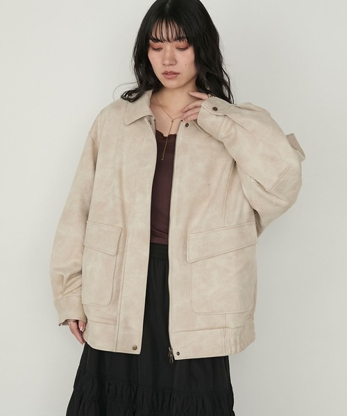 日本🇯🇵連線 Forksy 復古超大口袋飛行夾克 絨面 外套 寬鬆 長袖 夾克 飛行外套 3色(任買兩件711免運)/預購