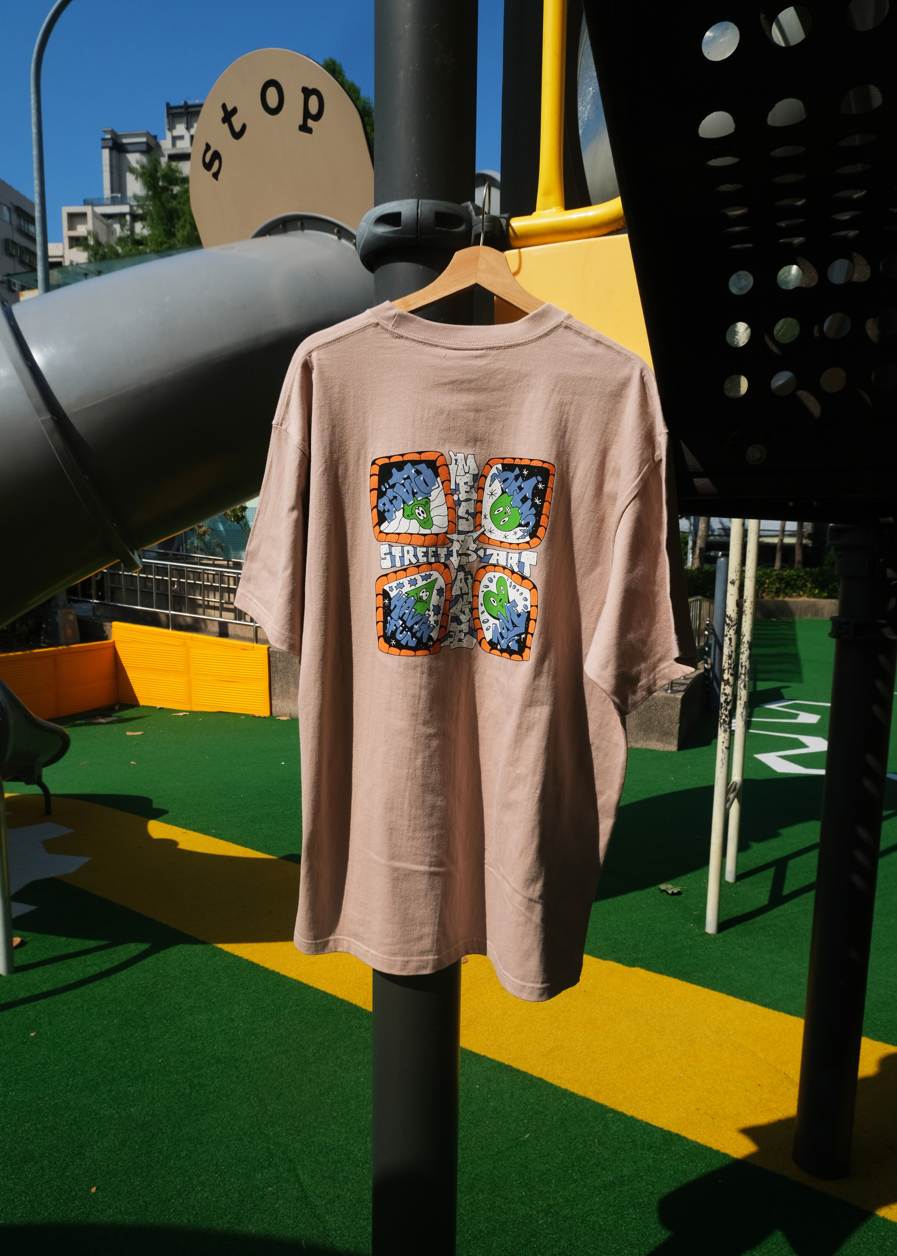 Mess-age 四大精神 Tee - smoky pink