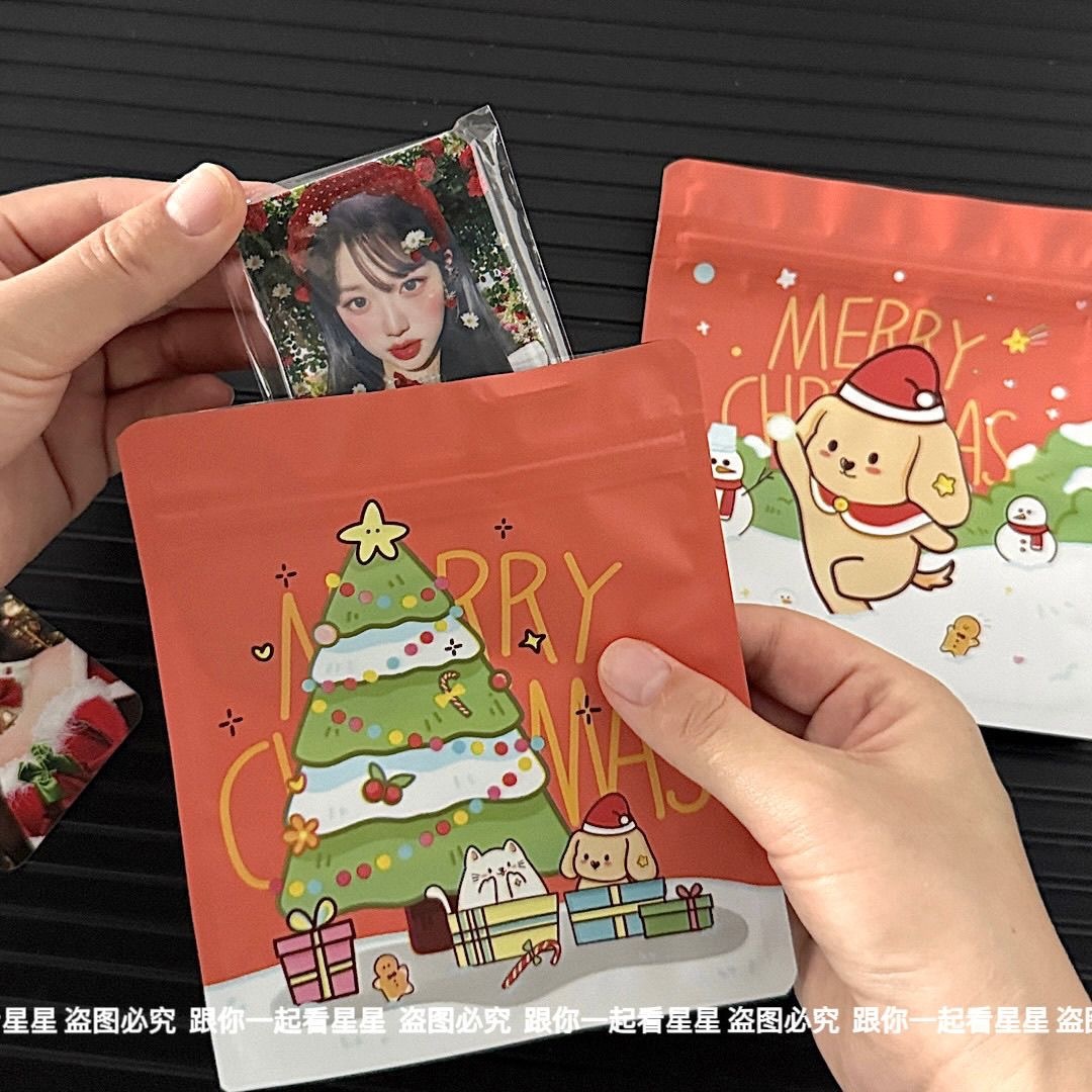 圣诞预购 圣诞小狗自封袋 密封袋 13.5x13.5cm 1套30个