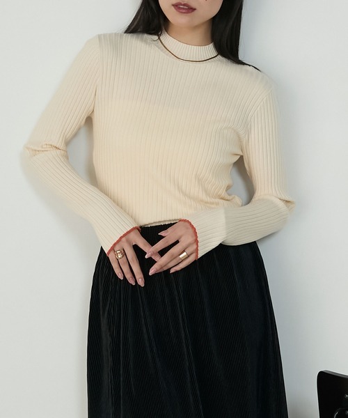 日本🇯🇵連線 Forksy 協調配色瓶頸領針織衫 羅紋針織 打底衫 內搭 套頭衫 長袖 吸濕排汗/發熱 5色(任買兩件711免運)/預購