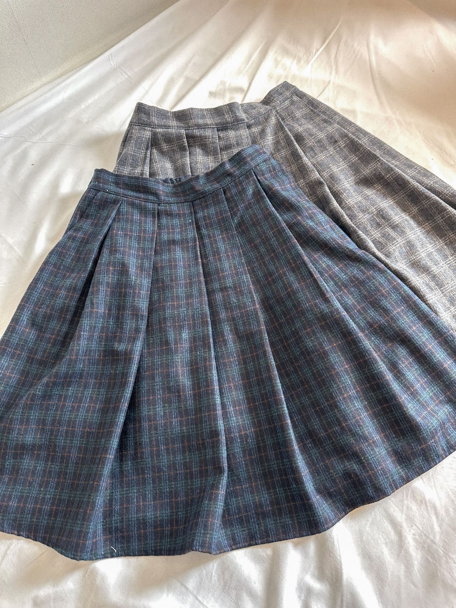 校園風格紋五分長裙〈🇰🇷DAY 1〉