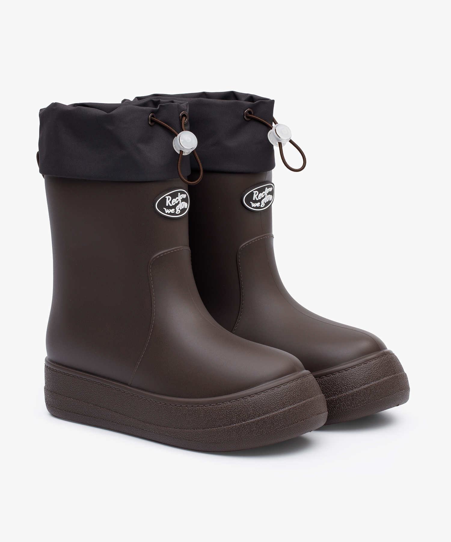 Q5 RECLOW RE-RAIN SHIRRING BOOTS CHOCO