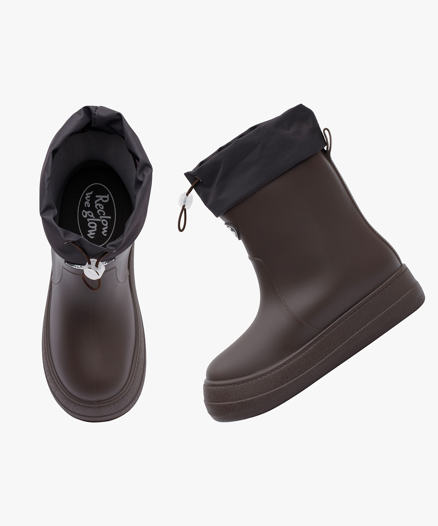 Q5 RECLOW RE-RAIN SHIRRING BOOTS CHOCO