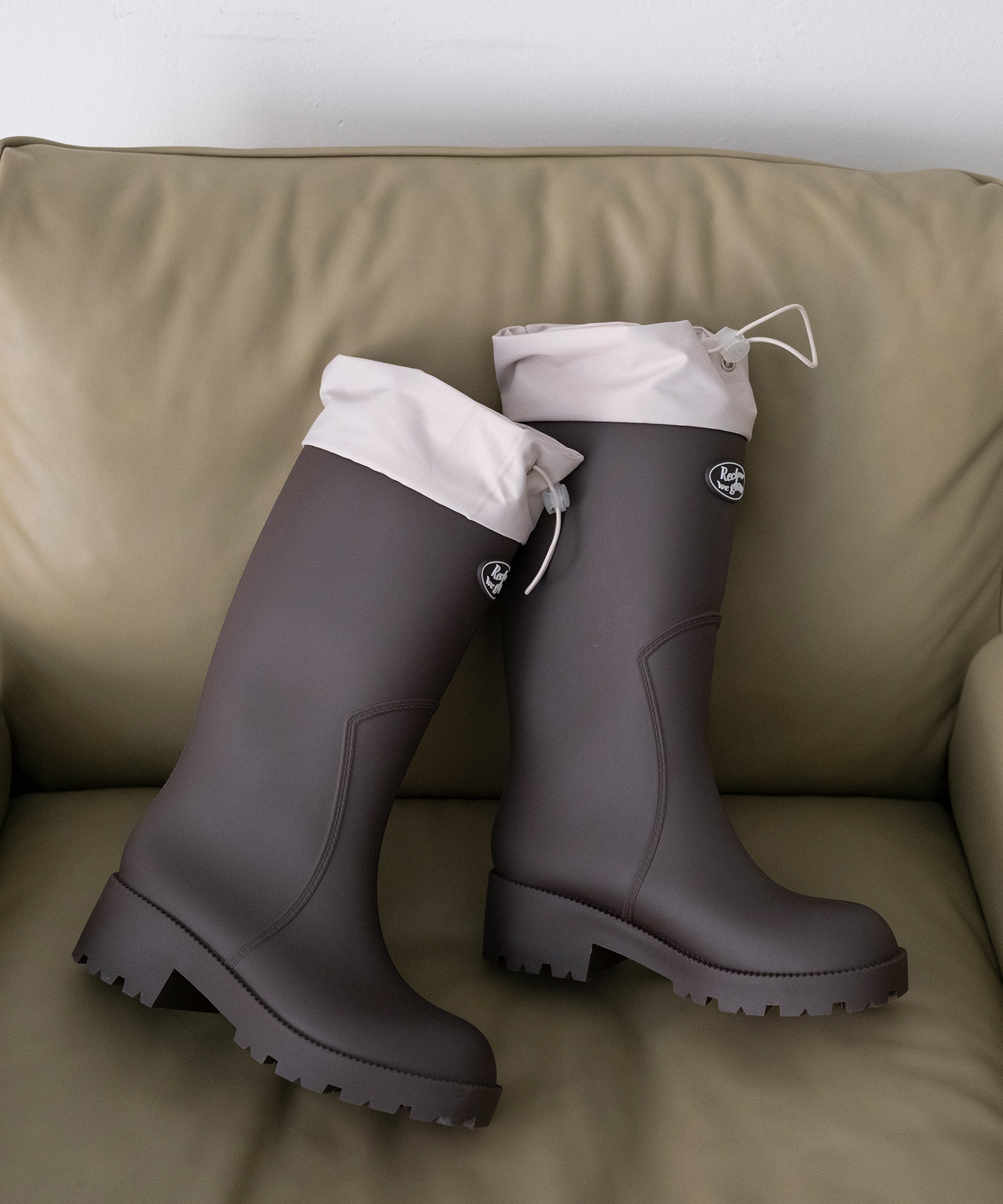 Q6 RECLOW HOU LONG RAIN BOOTS BROWN