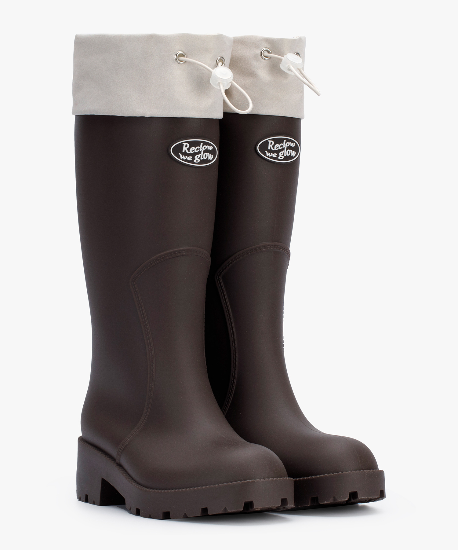 Q6 RECLOW HOU LONG RAIN BOOTS BROWN