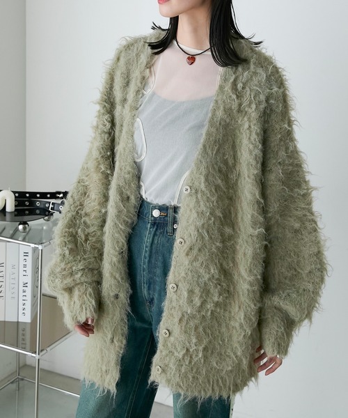 日本🇯🇵連線 Forksy 蓬鬆毛絨針織V領開襟衫 毛絨針織 開襟衫 寬鬆 針織衫 外搭 針織外套 長袖 開襟衫 8色(任買兩件711免運)/預購