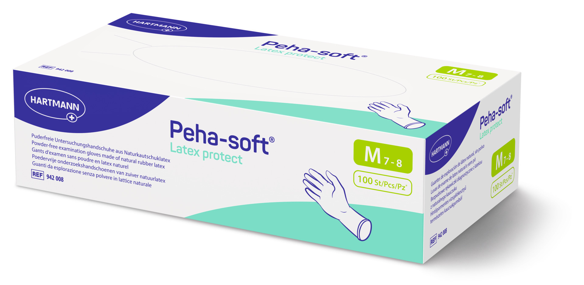 Peha-soft® 乳膠無粉手套 (100隻/盒）