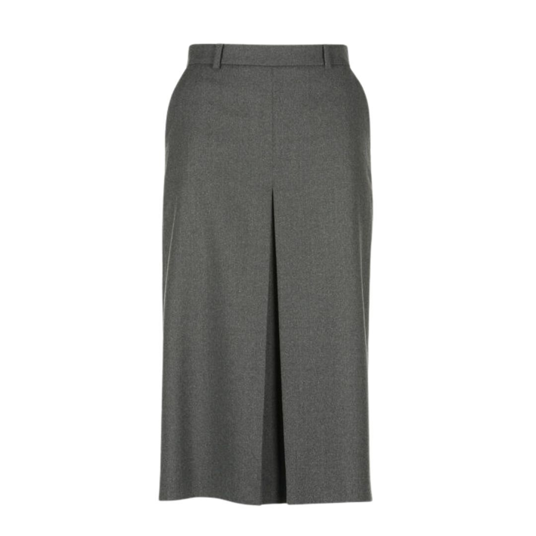 1LS1015-037 LUISA SPAGNOLI Faggeto Pleated Midi Skirt Grigio Chiaro Grey #542712_0813 (C-EU-E)