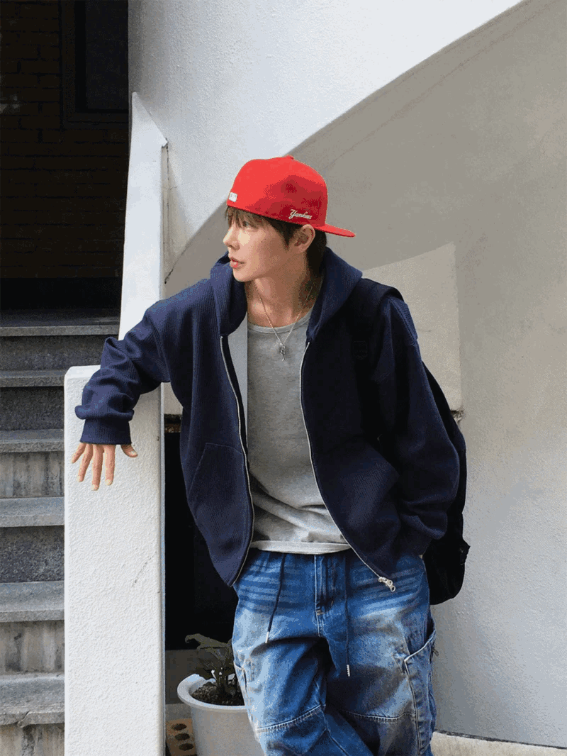 華夫格厚款短版連帽外套