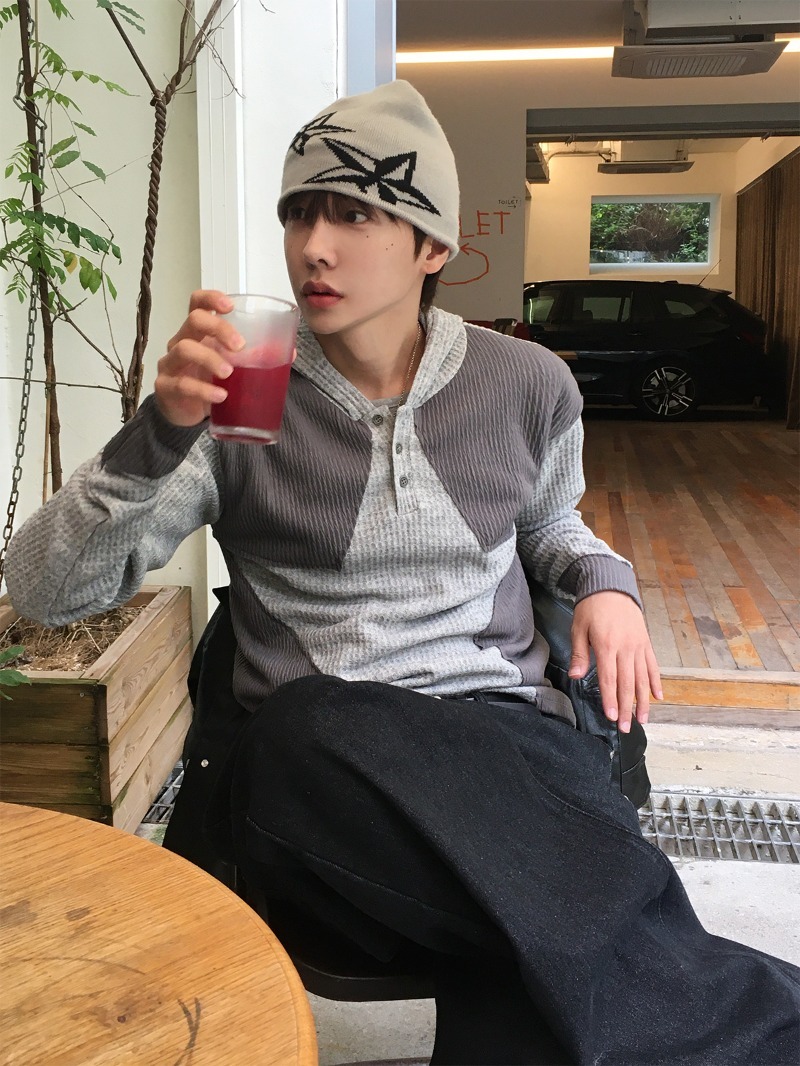 驚艷剪裁保暖連帽針織上衣