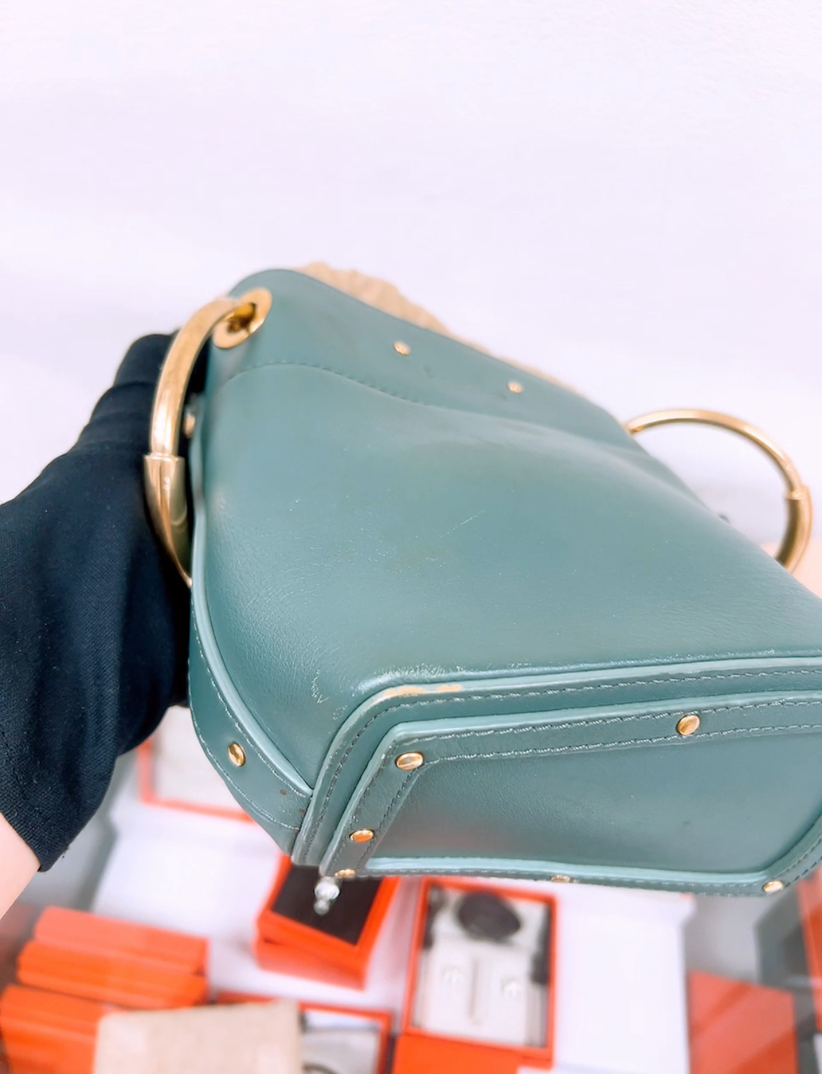 Chloe roy bucket mini green