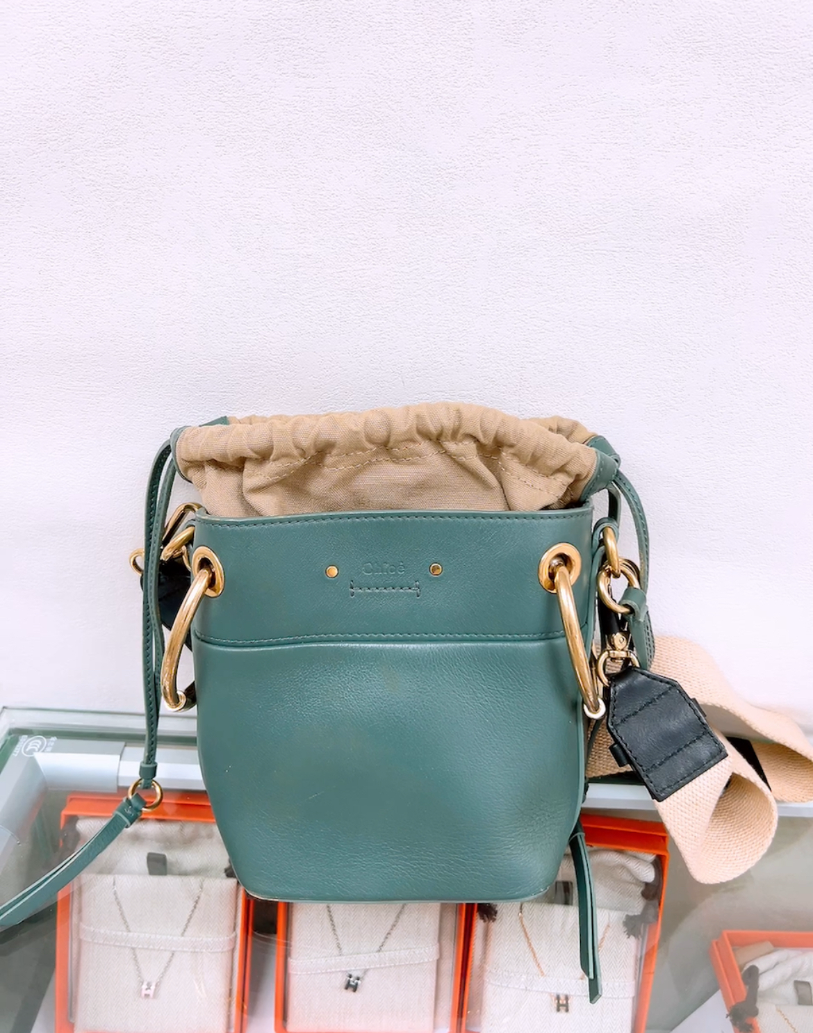 Chloe roy bucket mini green