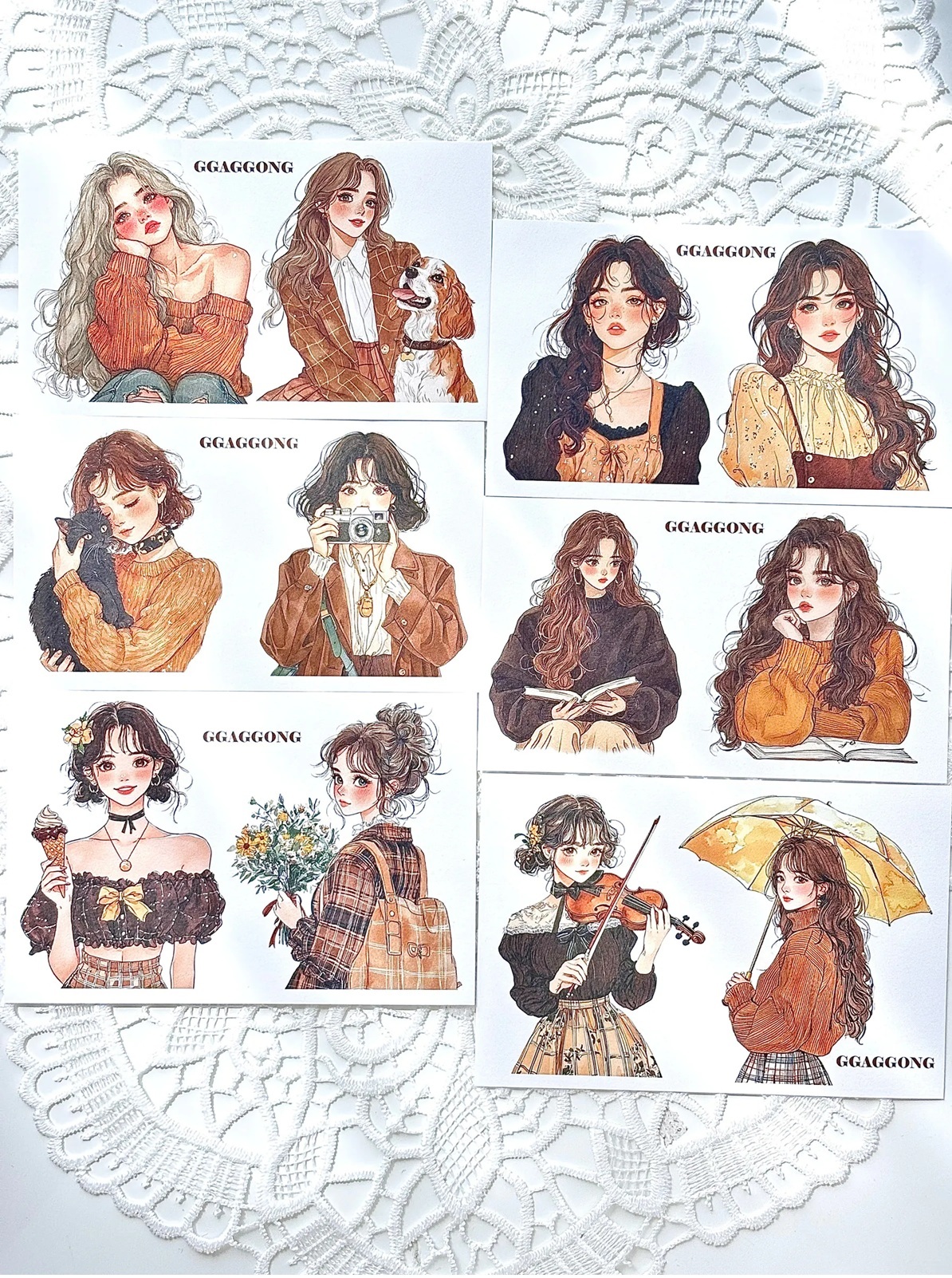 韓國 ggaggong．秋天女孩 模造紙貼紙包