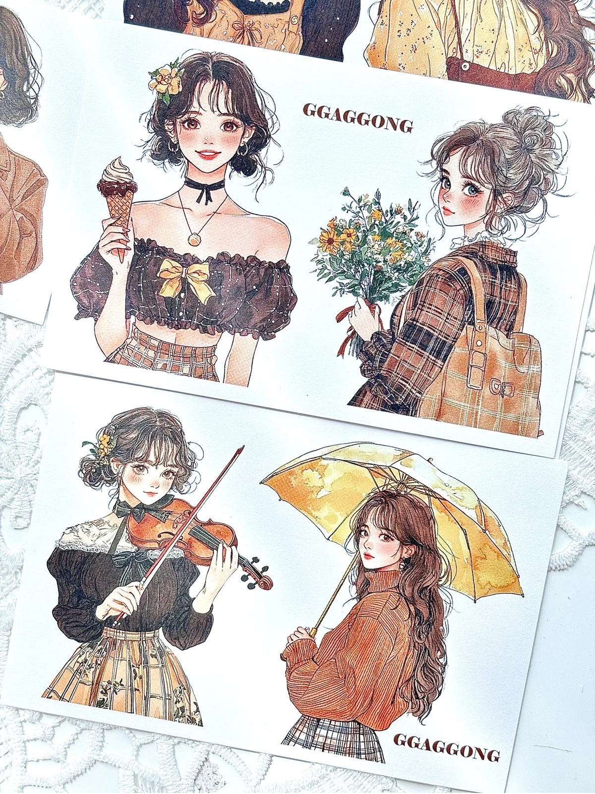 韓國 ggaggong．秋天女孩 模造紙貼紙包