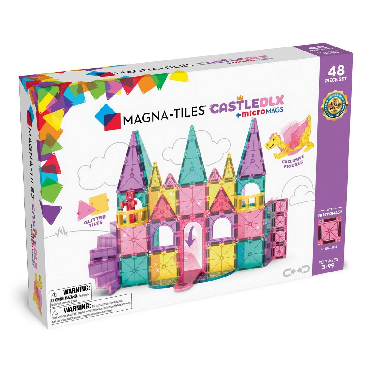 Magna-Tiles - Magna-Tiles 城堡 DLX 磁吸拼圖 + Micromags