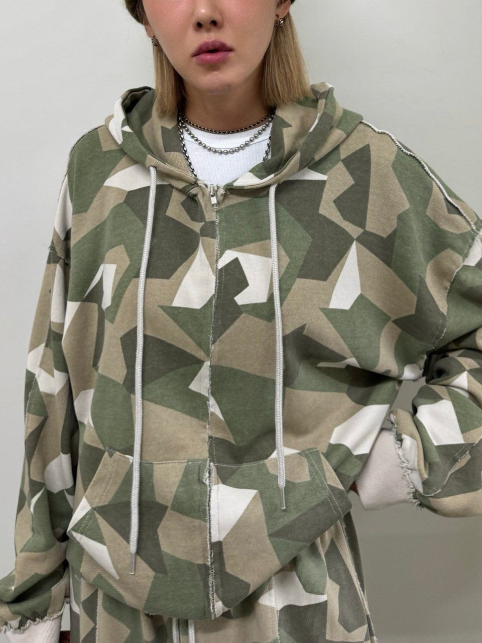 混色連帽拉鍊外套 Votus-178JK