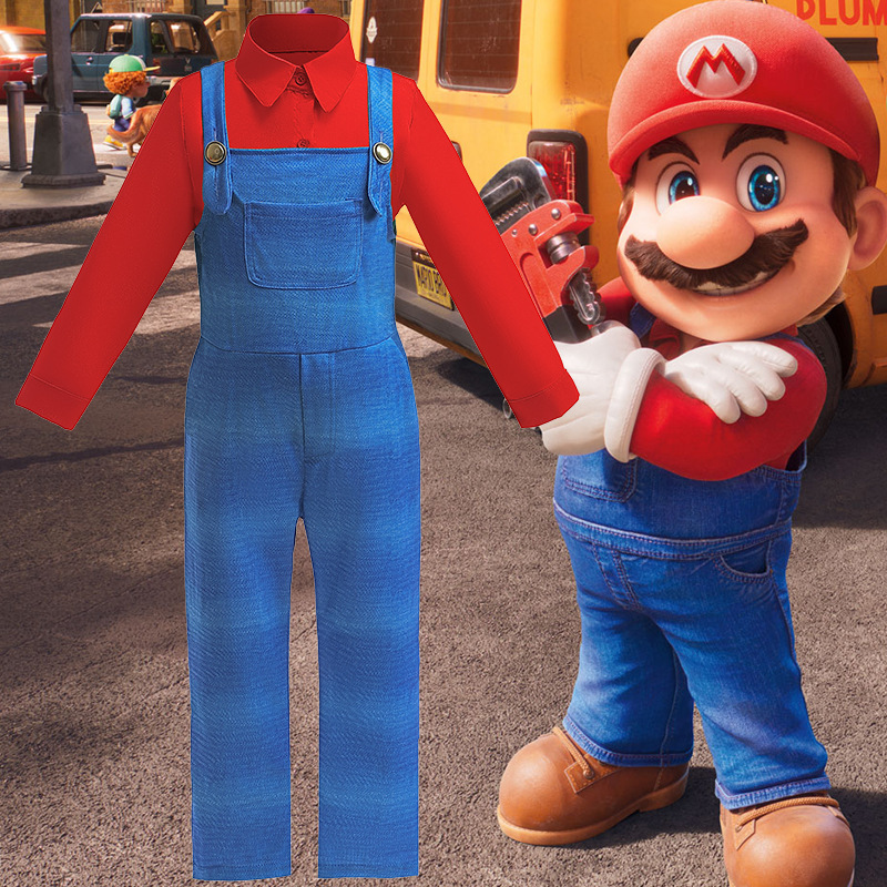 現貨 80.90.110cm 萬聖節 超級瑪利歐<男童>4件組 (含帽子/鬍子) 2色 80-140cm D1152