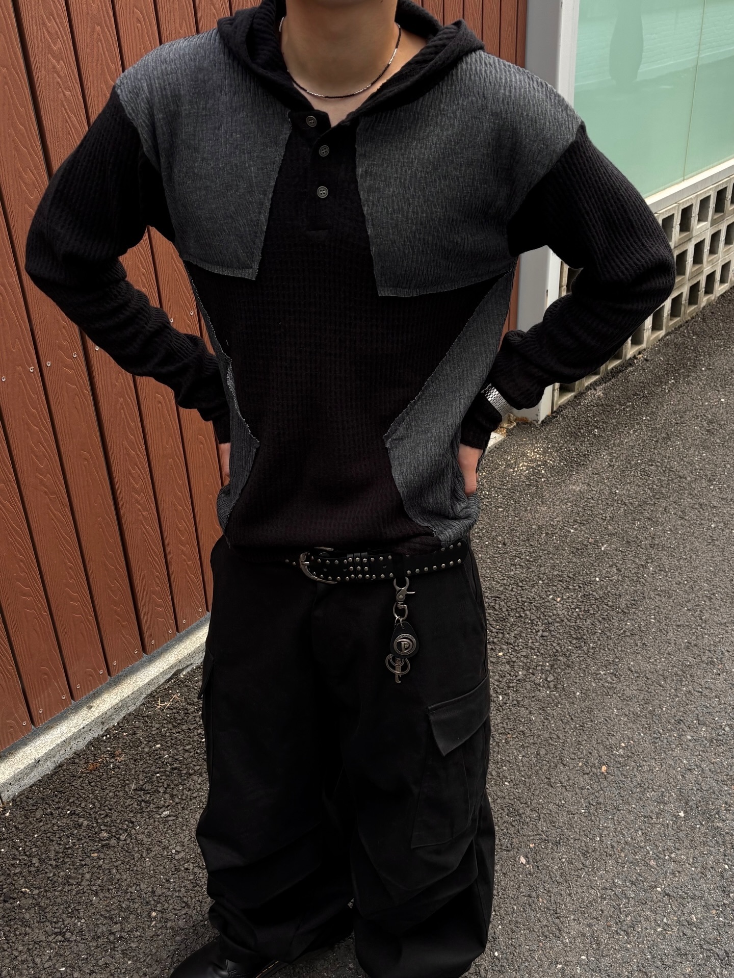 驚艷剪裁保暖連帽針織上衣