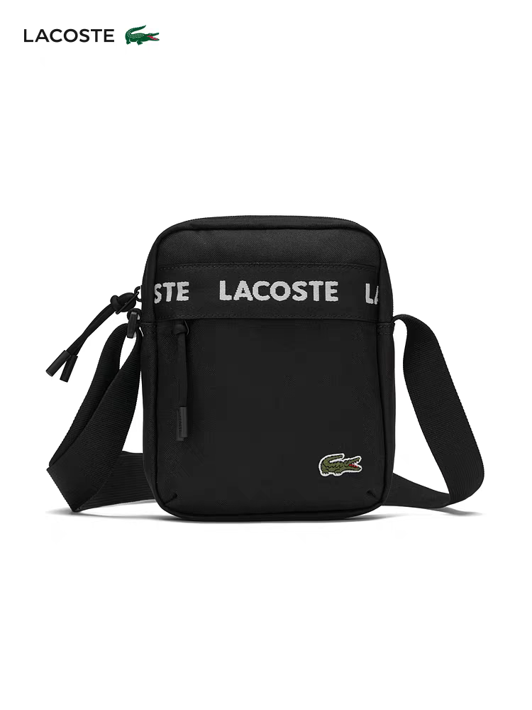 LACOSTE 黑色斜咩袋