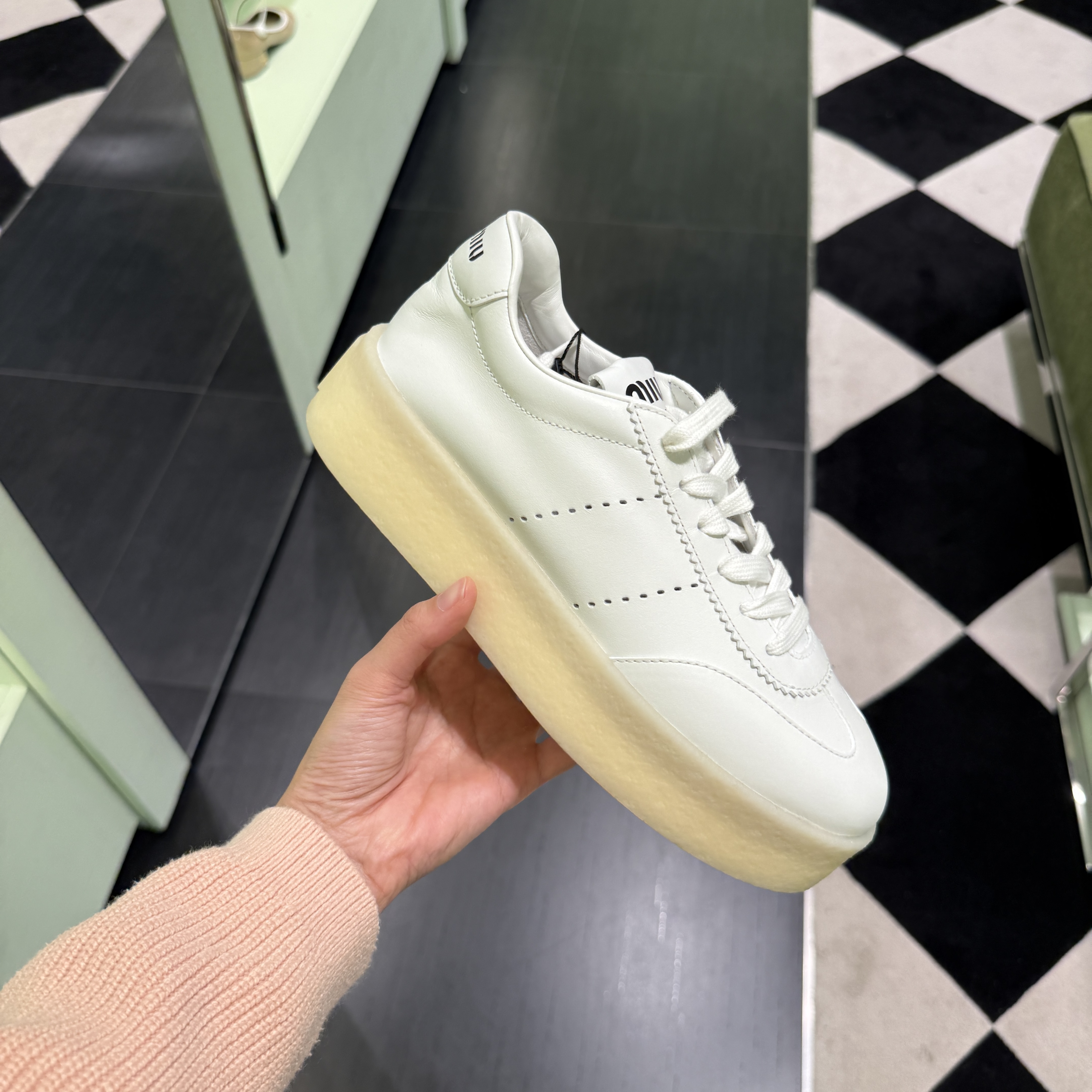 Miumiu 5E278E platform sneakers white