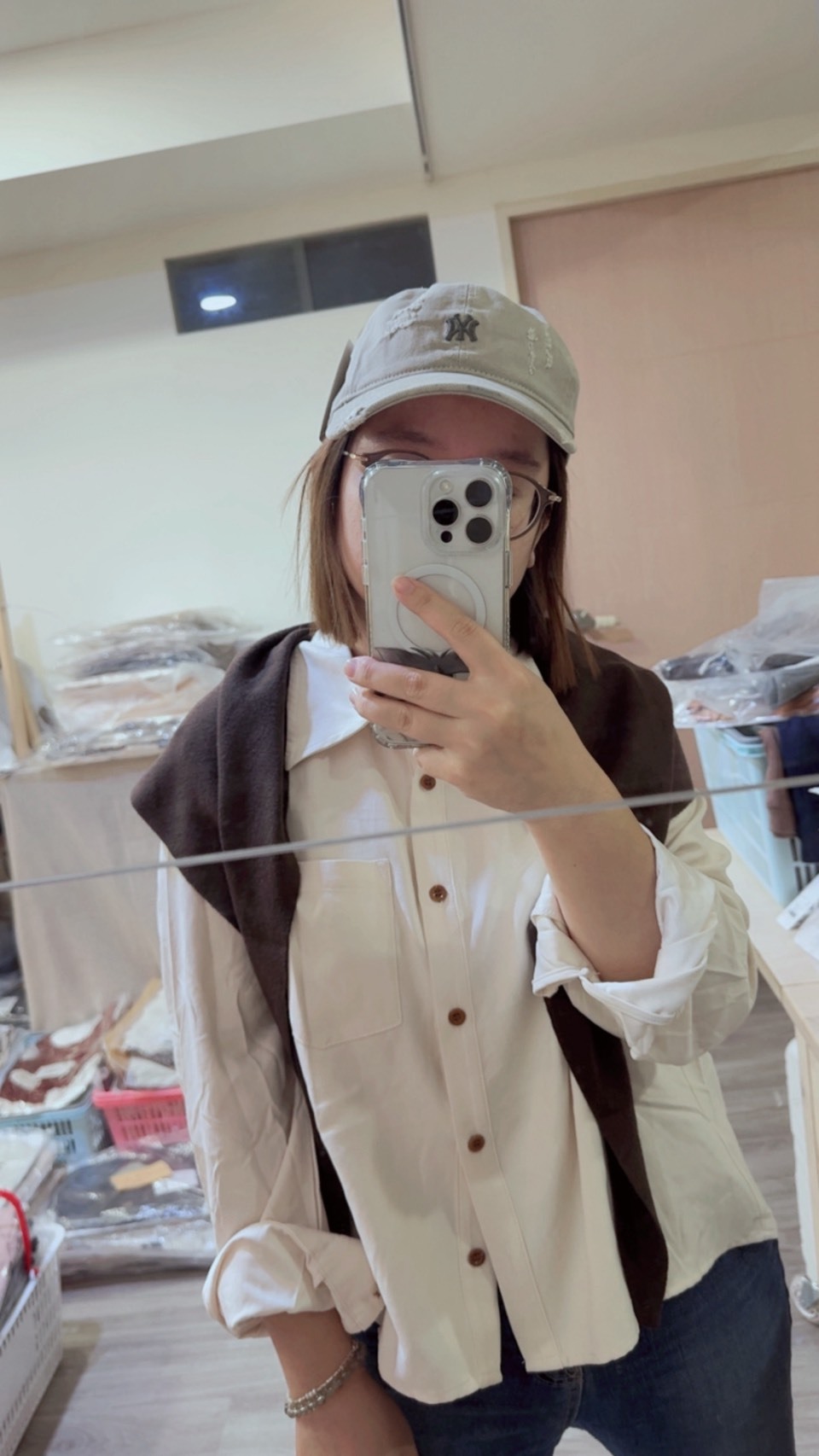 小披肩的磨毛襯衫(兩色)