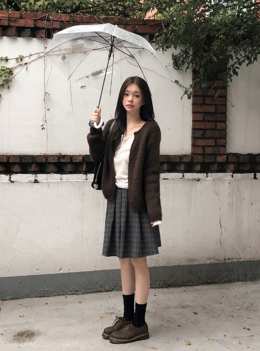 早秋預訂｜格紋百褶中裙