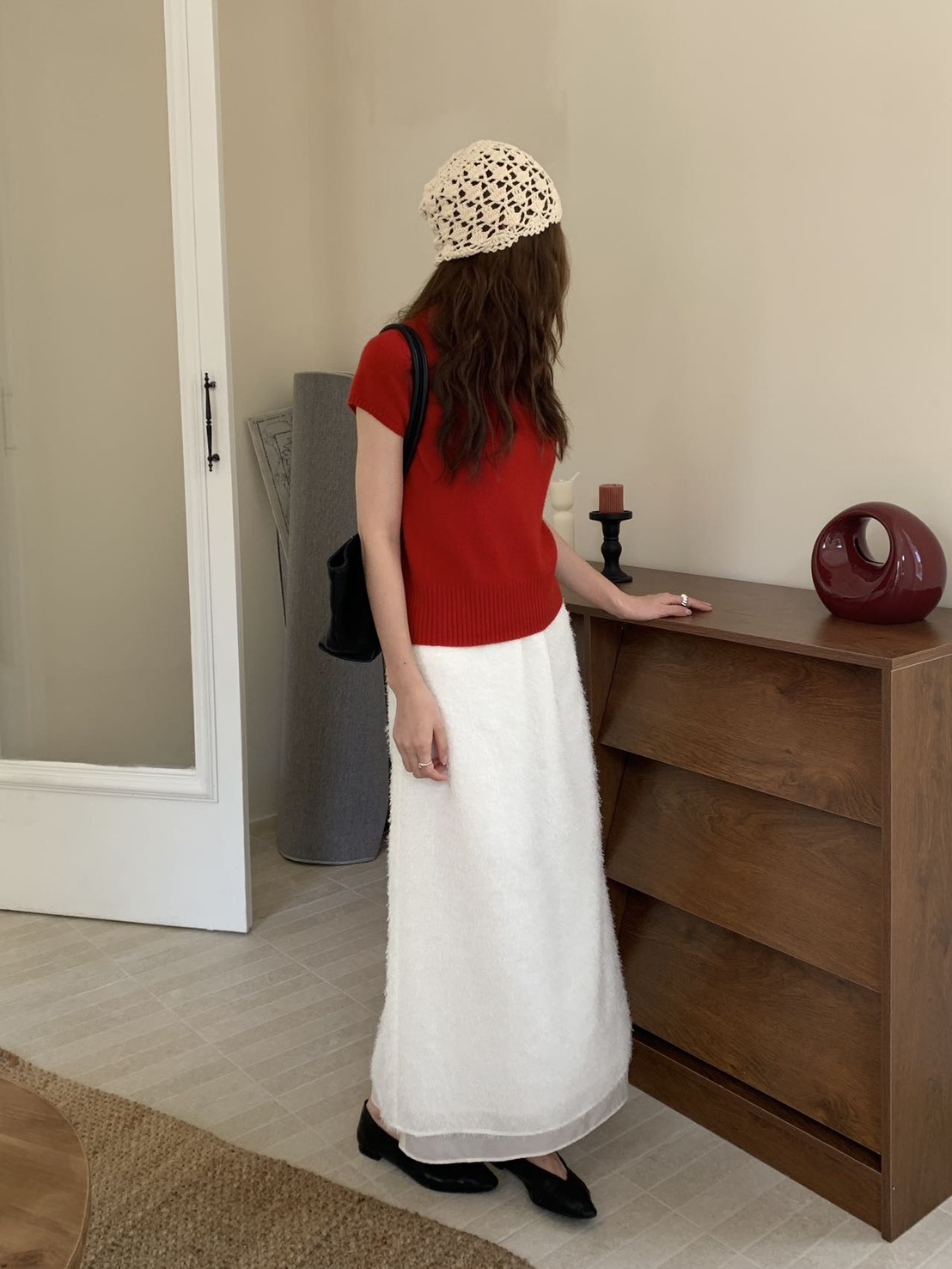 韓國姊姊家/仙女系的顯瘦不貼屁羽毛裙(有尺寸)