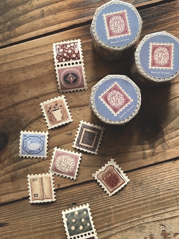 微瘋畫室．香氣製票所 3cm郵票造型模造紙膠帶 <整捲/分裝>