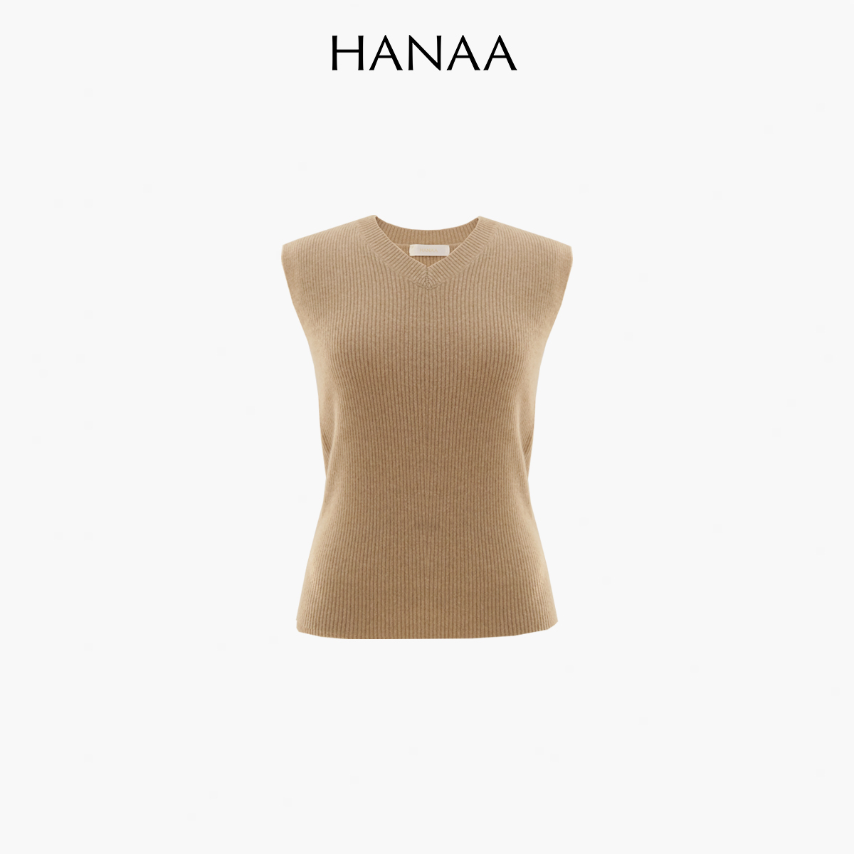 HANAA 新款康賽妮全羊絨V領針織背心
