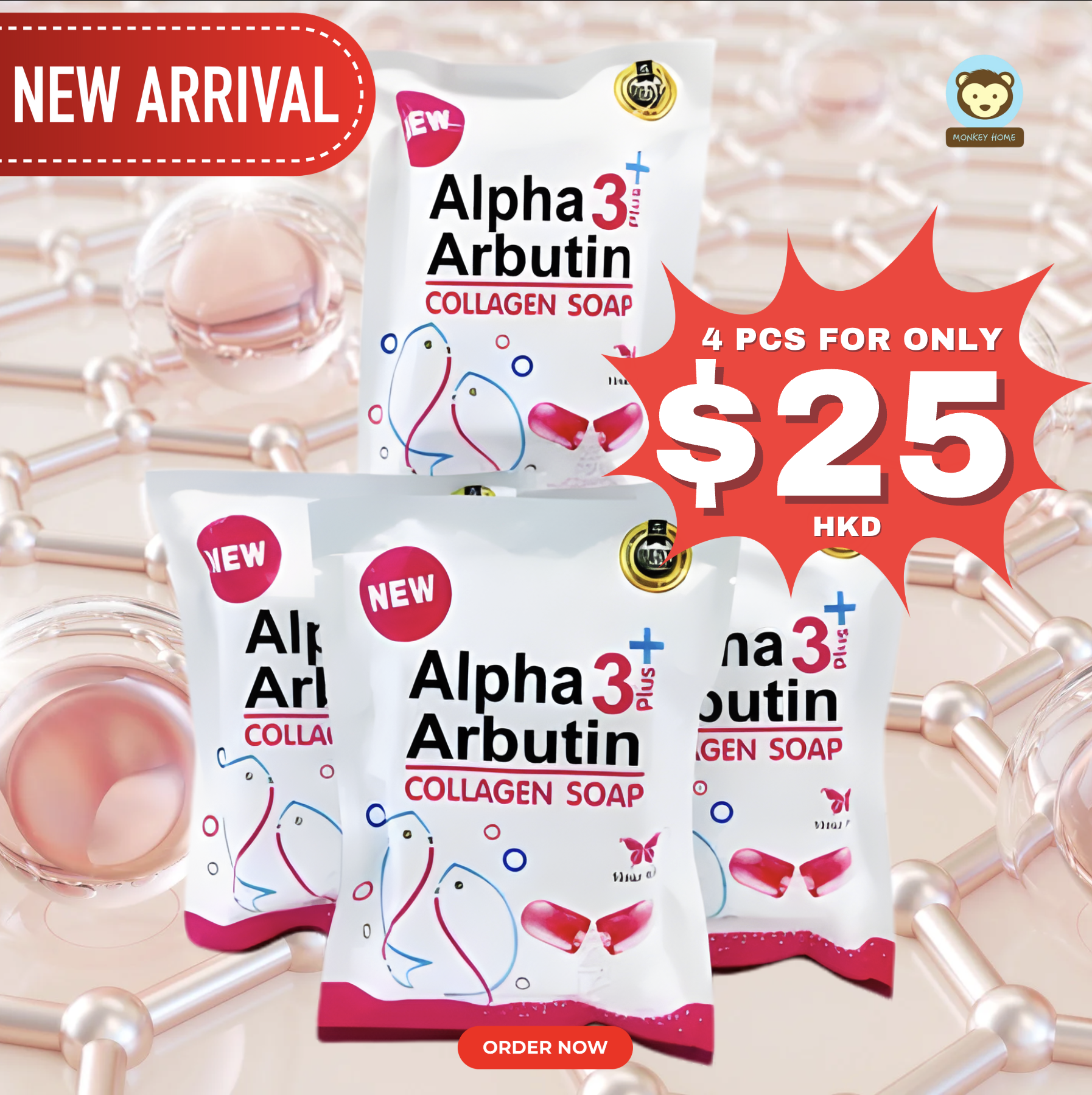 Alpha Arbutin Collagen Soap (4 pcs for $25)