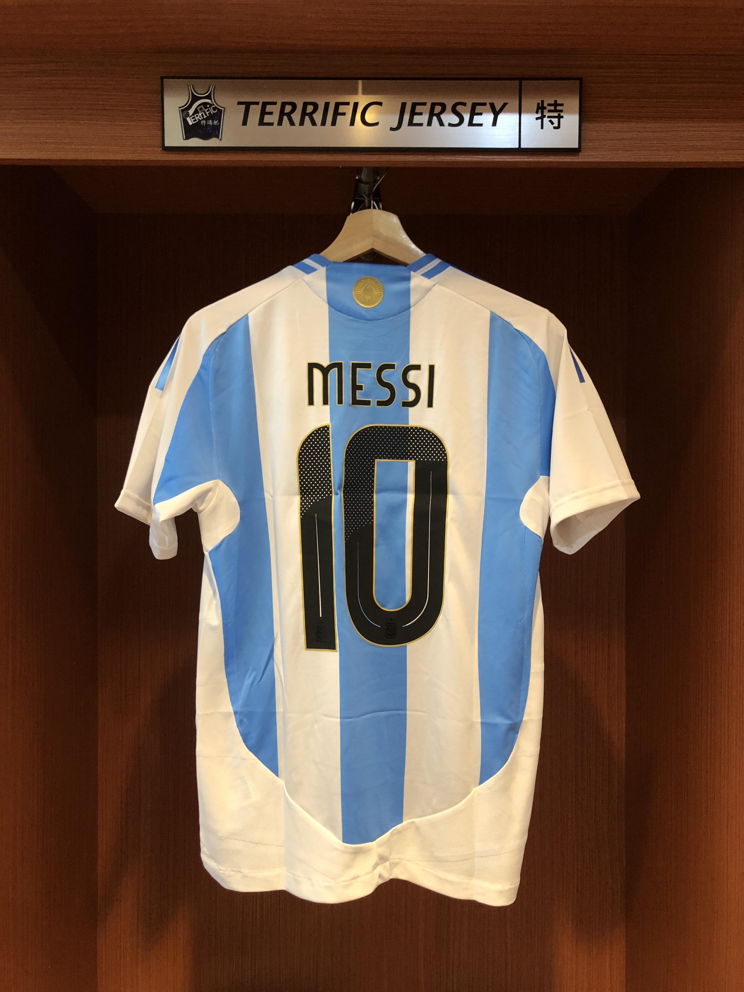FIFA足球 Lionel Messi 阿根廷三星白 主場白 條紋 Adidas Authentic Jersey 球員版 全新