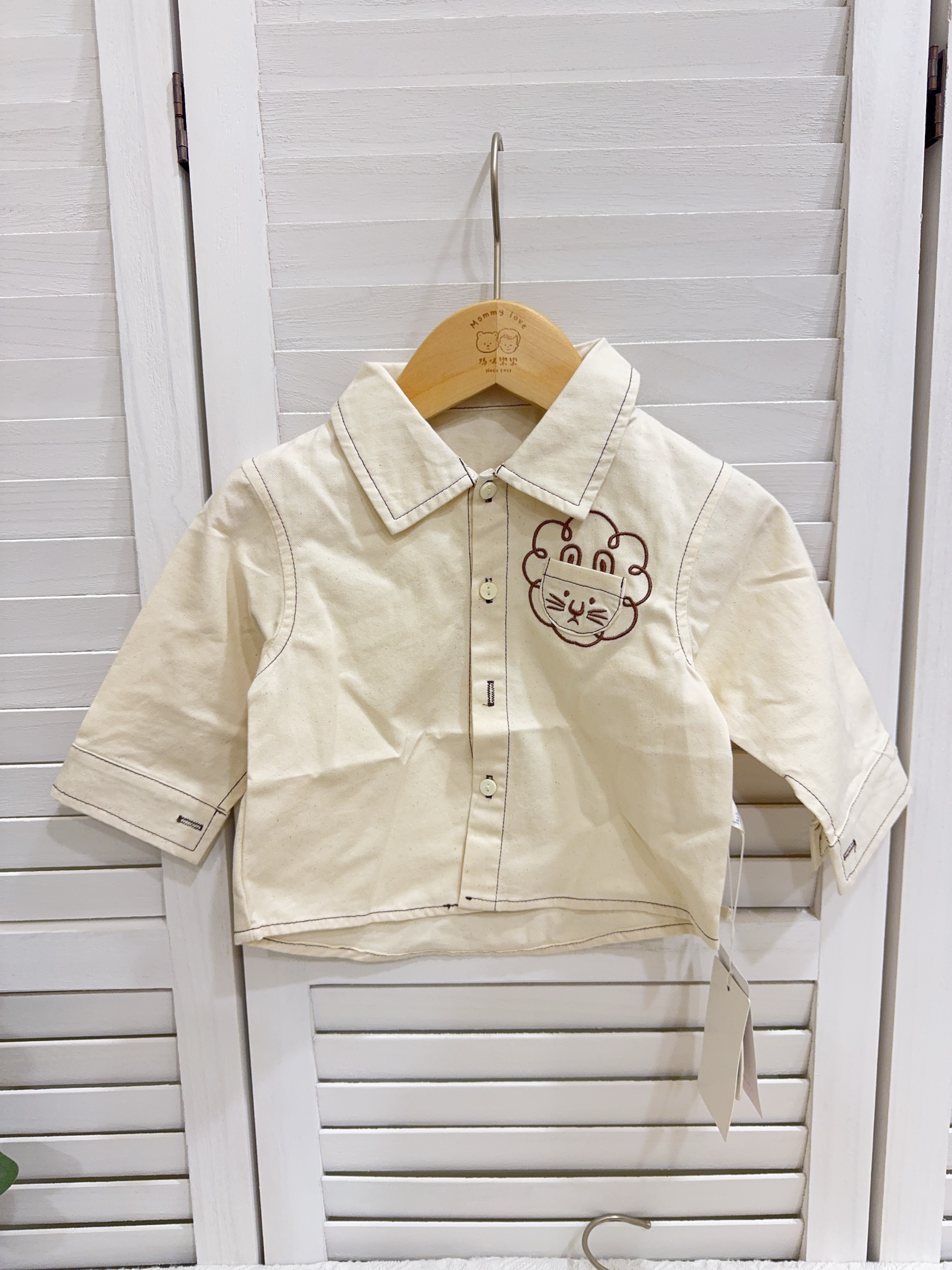 j6023刺繡獅子襯衫c165