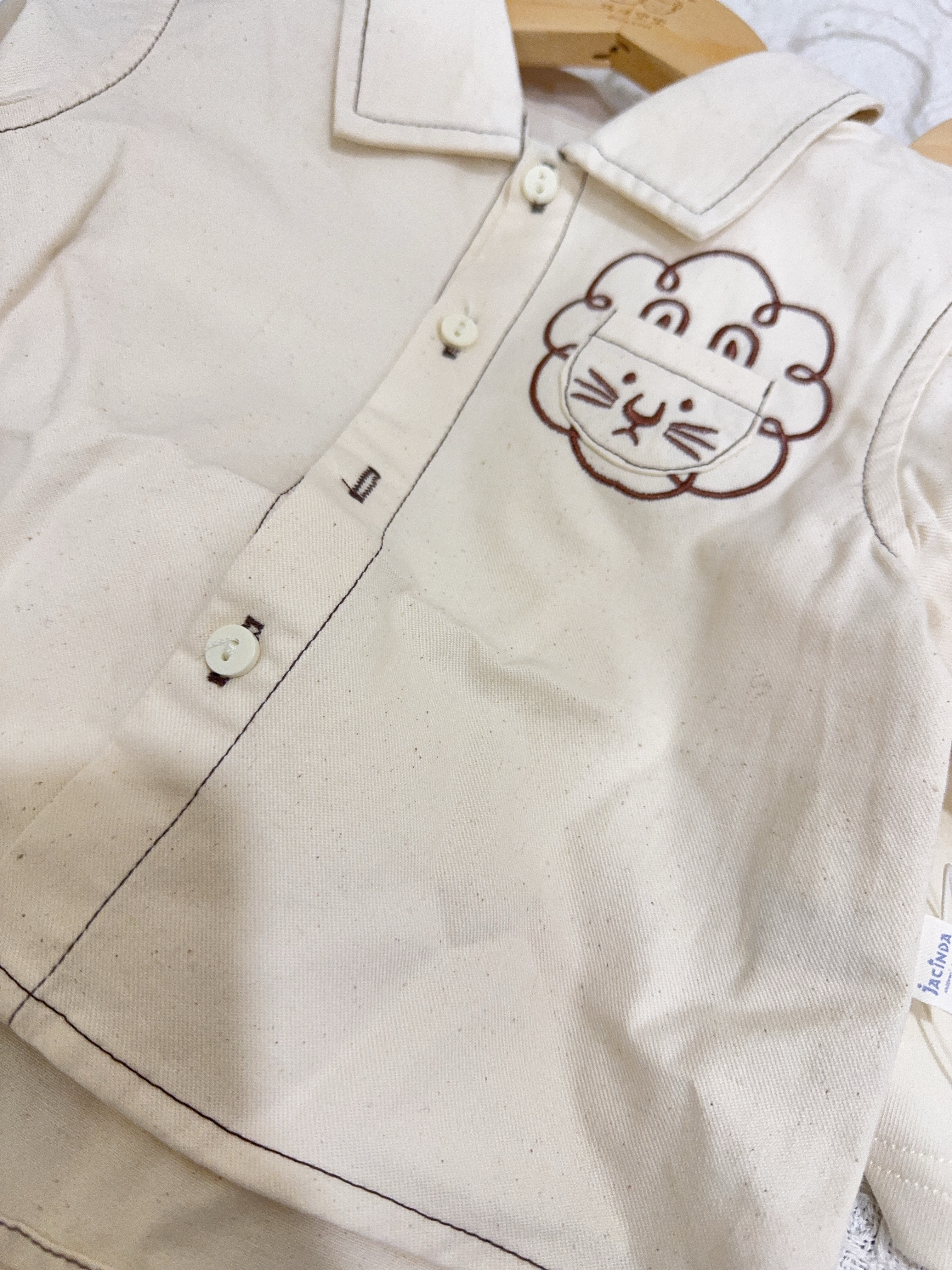 j6023刺繡獅子襯衫c165