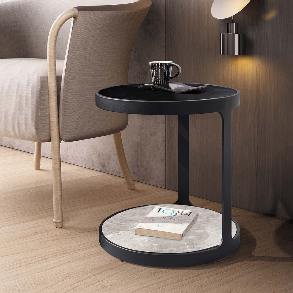 奧琳娜1.5尺工業風圓型小茶几/邊几/邊桌