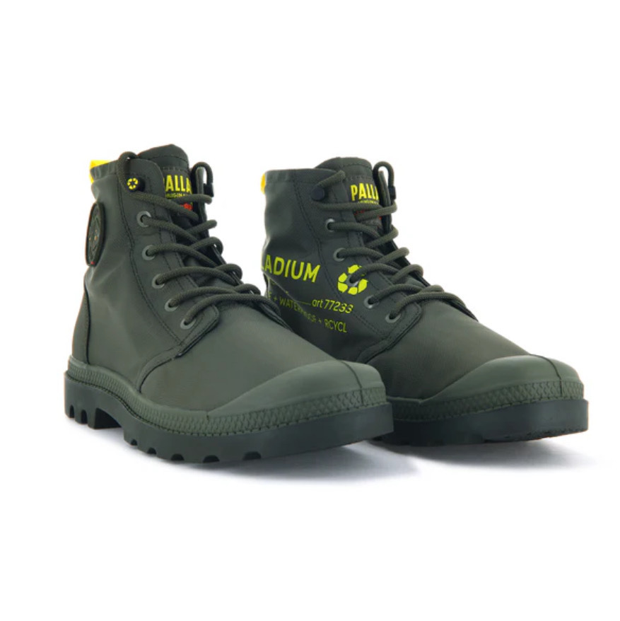 男女鞋 PALLADIUM PAMPA RCYCL WP+ 2 銀灰 星白 橄欖 櫻花粉 防滑 再生材料 靴子 防水靴【77233】