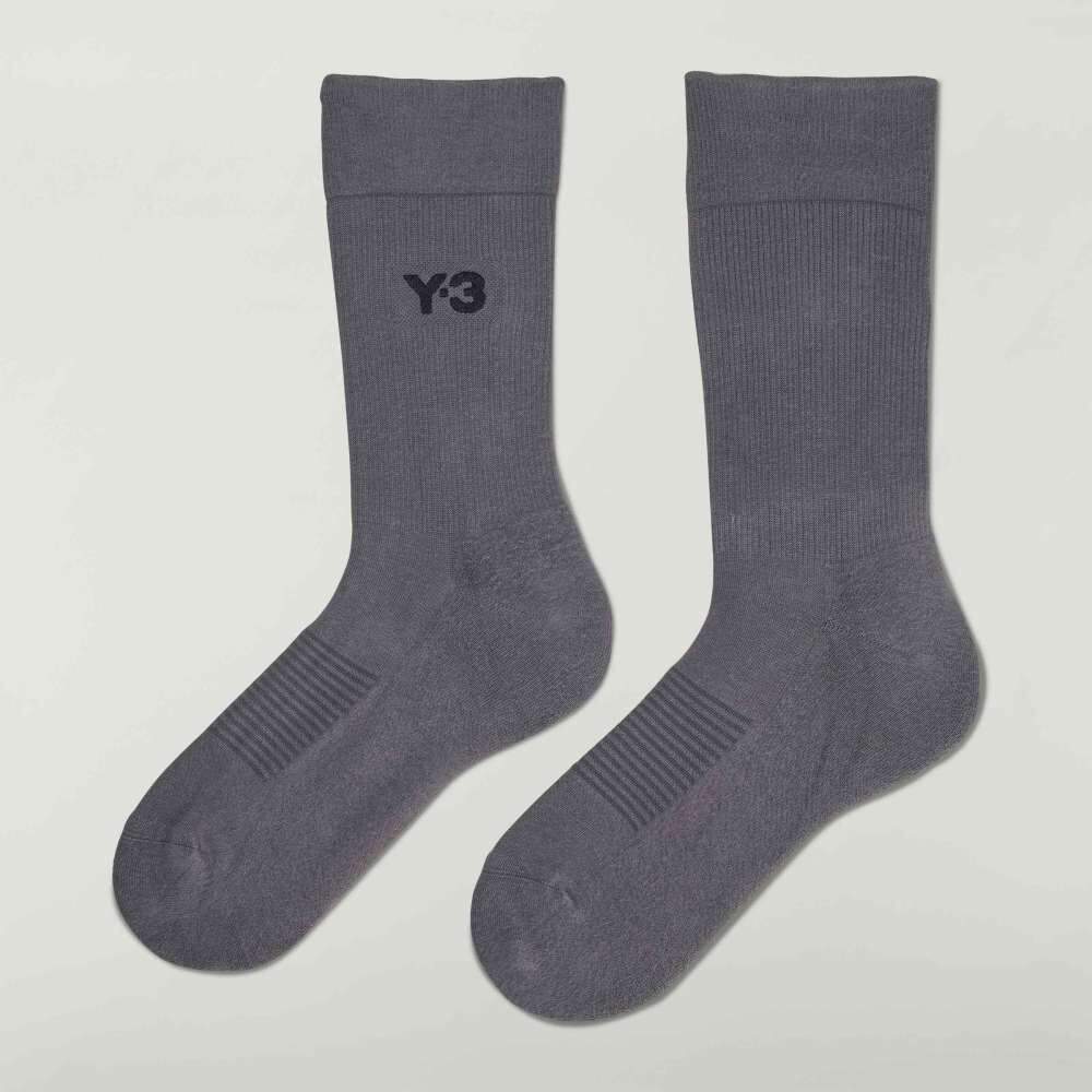 【 Y-3 CL SOCK CREW 長襪 - 花崗岩灰 】