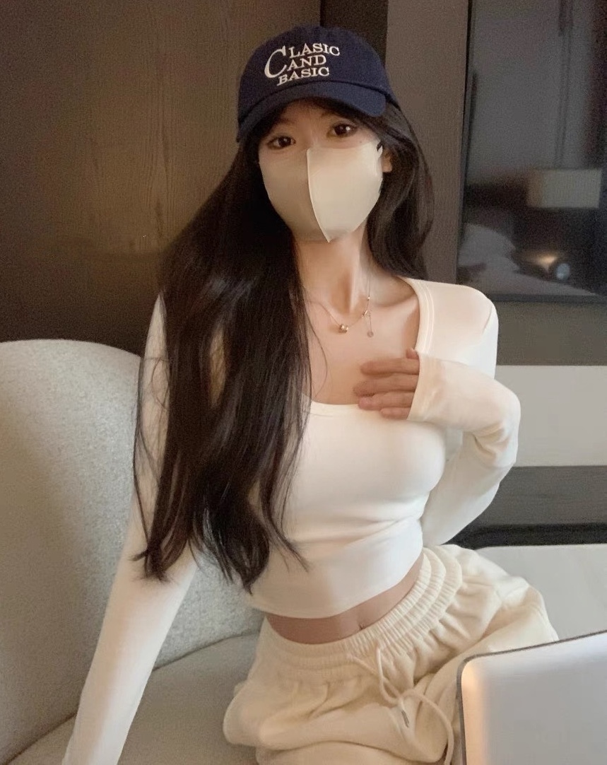 方領內磨毛棉質上衣